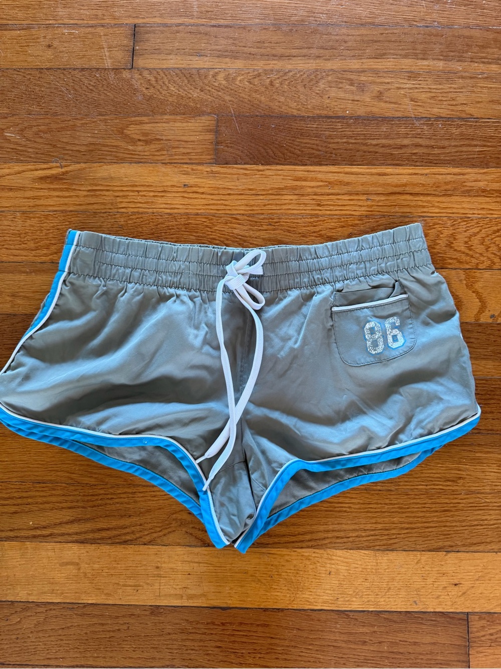 PINK Victoria's Secret Gray Athletic Shorts with Blue Trim